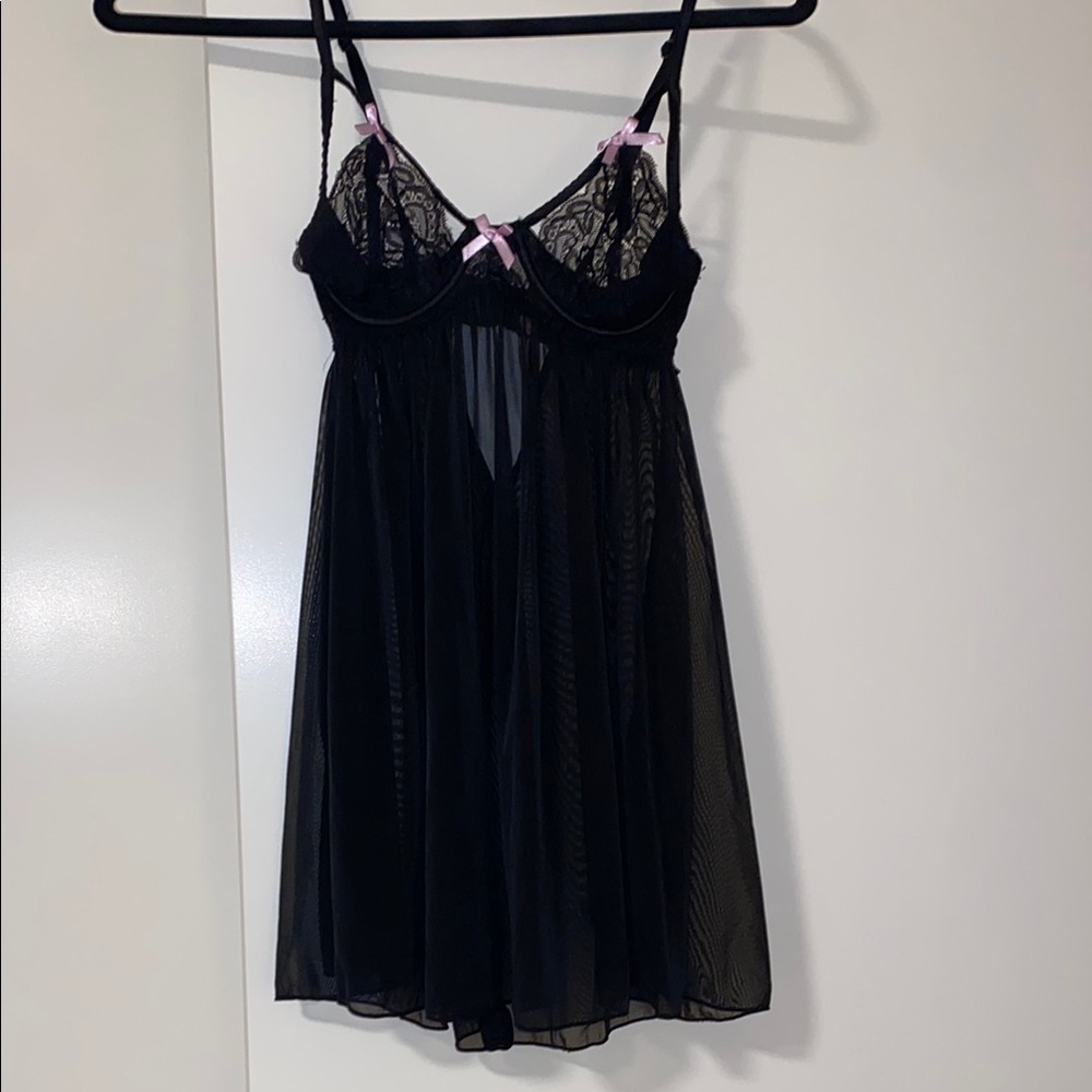 Elegant Black Lace Babydoll